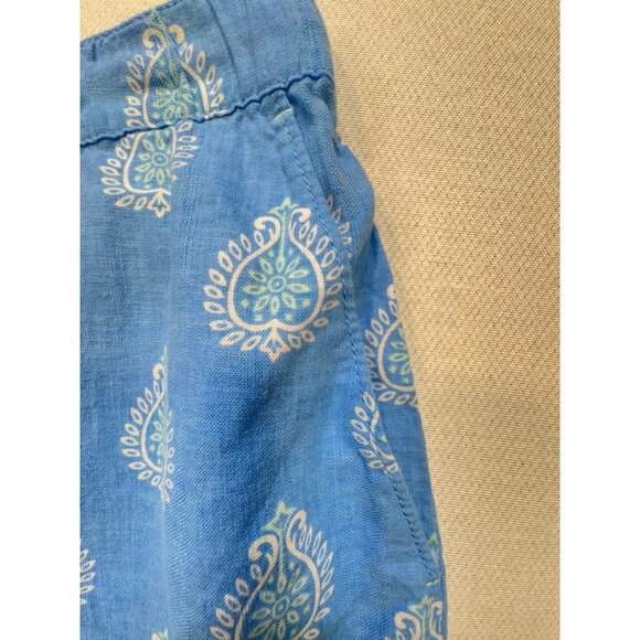 Vineyard Vines Women's Linen Shorts Drawstring Relaxed Fit Paisley Size M Blue - Picture 5 of 11
